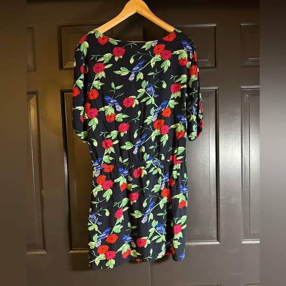 Banana Republic Women's Dress Size M P Black Floral Multicolor Short Sleeve (k11 - Picture 2 of 7